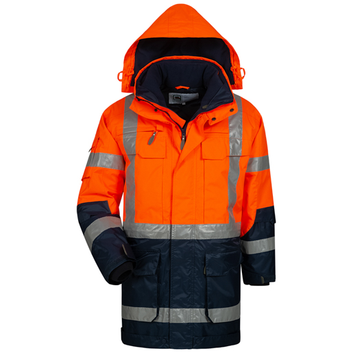 WD 4 in 1 Parka Wallace orange/marine Gr.S, floureszierend